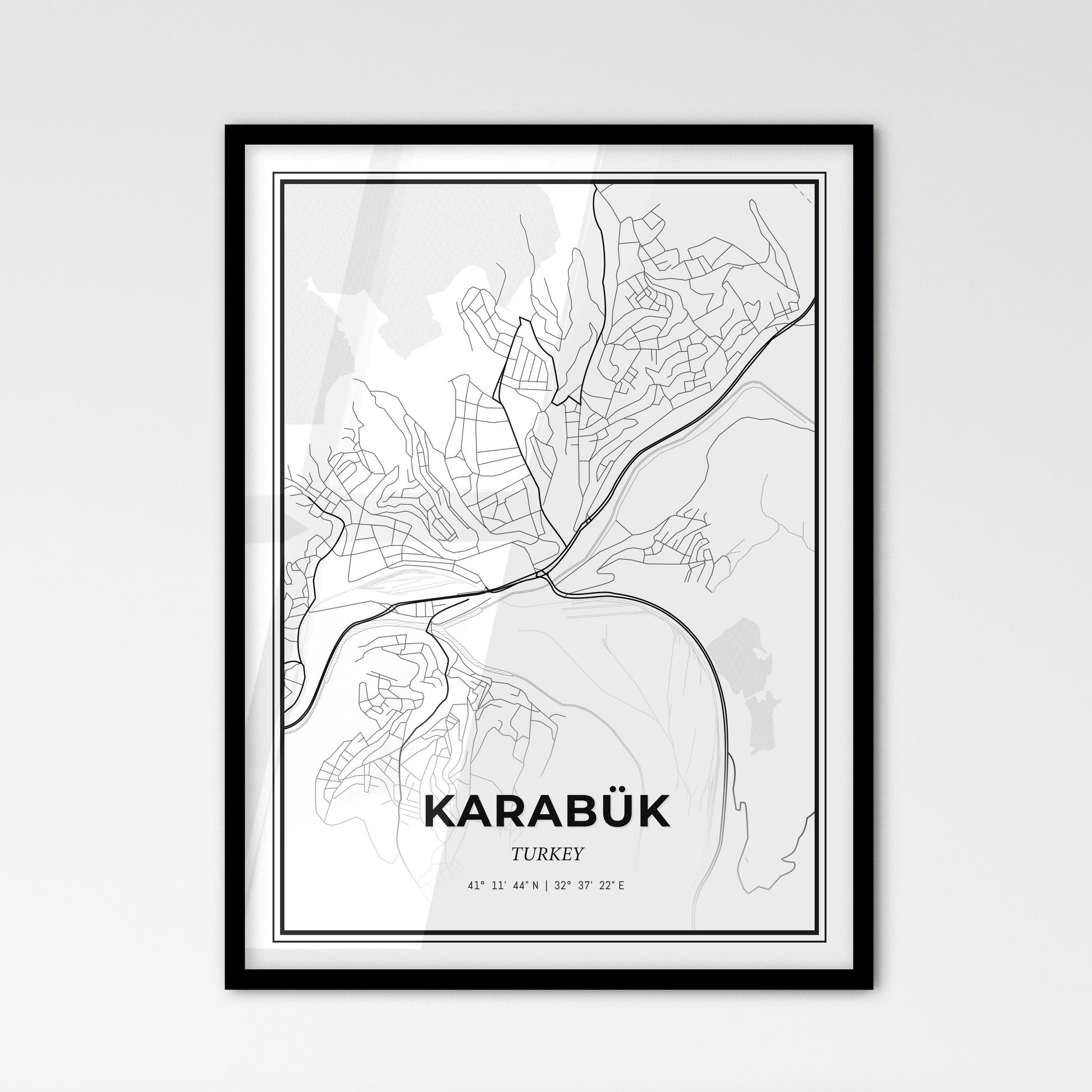 Karabük Turkey - Scandinavian Style City Map for Modern Home Decor