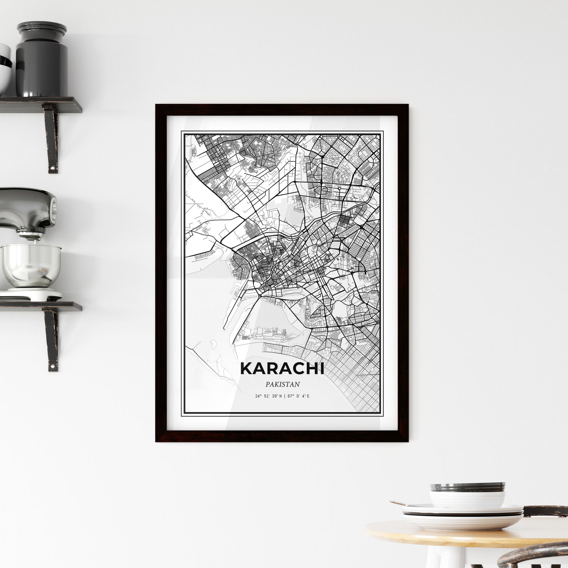 Karachi Pakistan - Minimal City Map