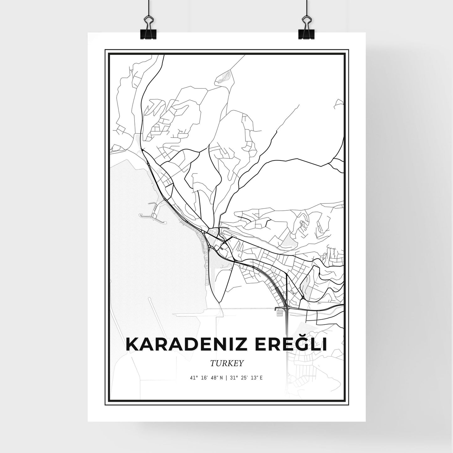 Karadeniz Ereğli Turkey - Premium City Map Poster