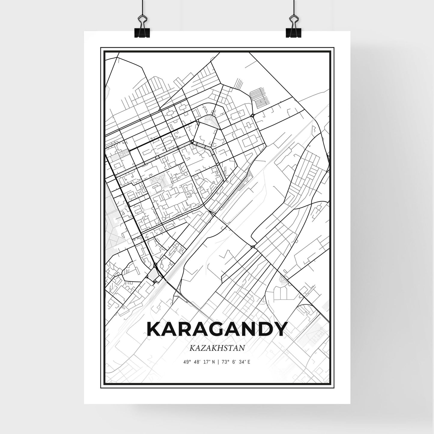 Karagandy Kazakhstan - Premium City Map Poster