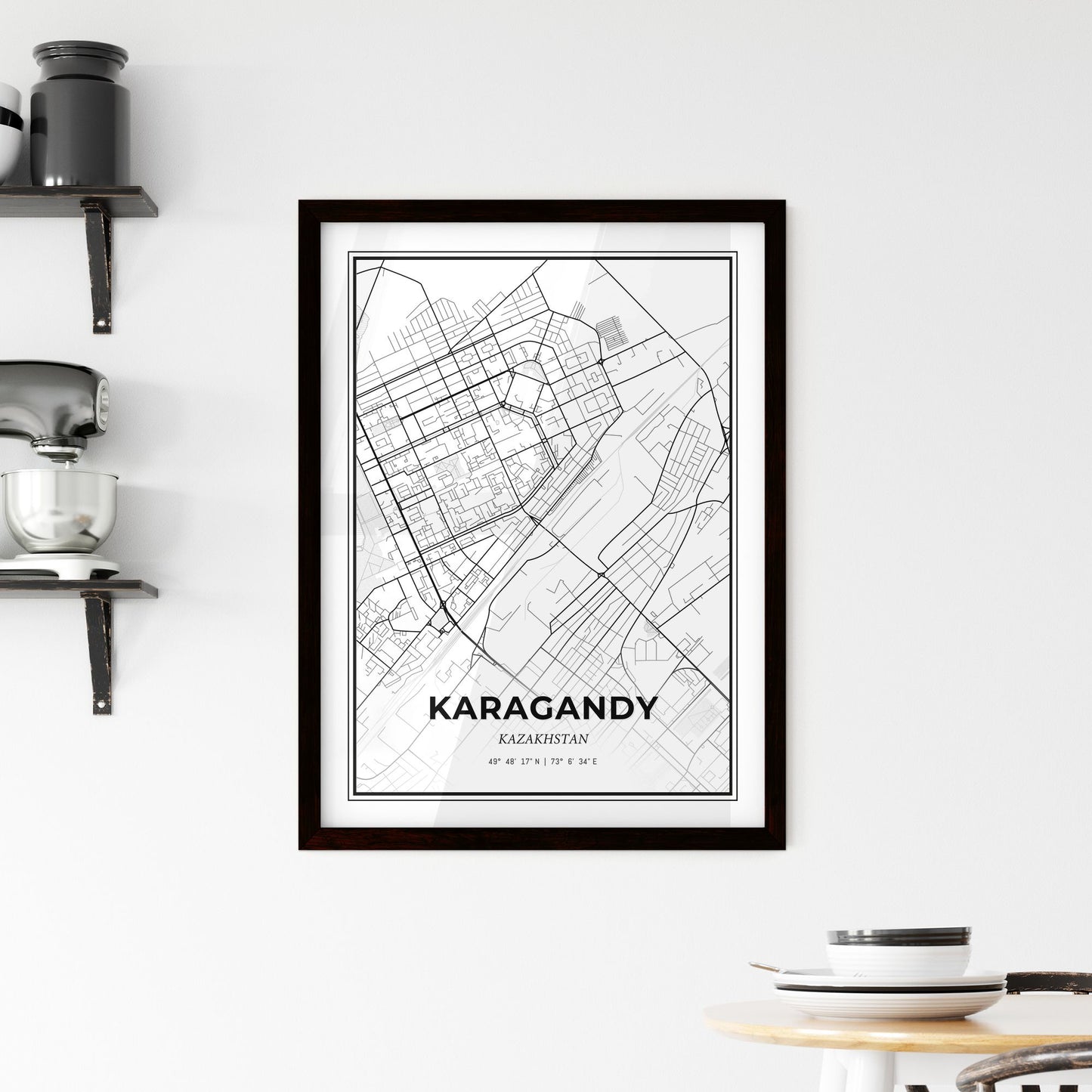 Karagandy Kazakhstan - Minimal City Map