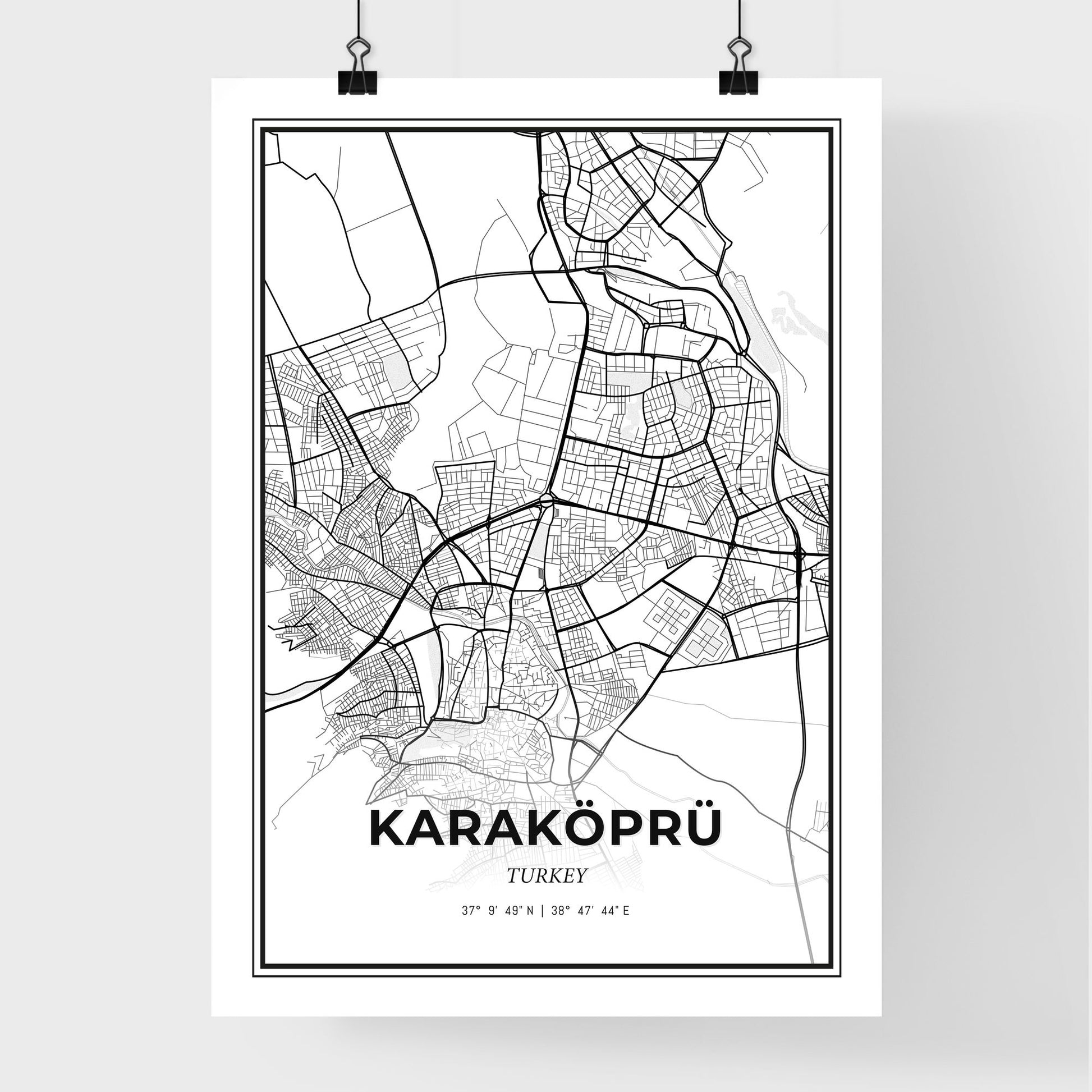 Karaköprü Turkey - Premium City Map Poster