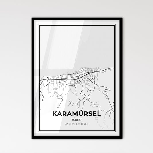 Karamürsel Turkey - Scandinavian Style City Map for Modern Home Decor