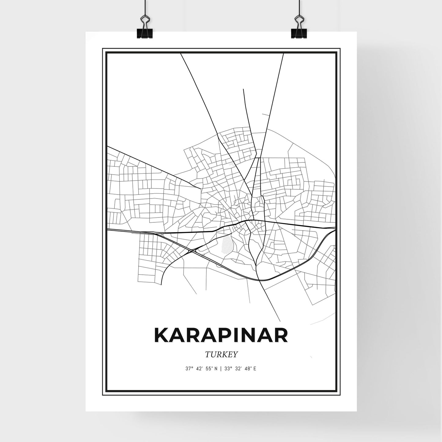 Karapınar Turkey - Premium City Map Poster