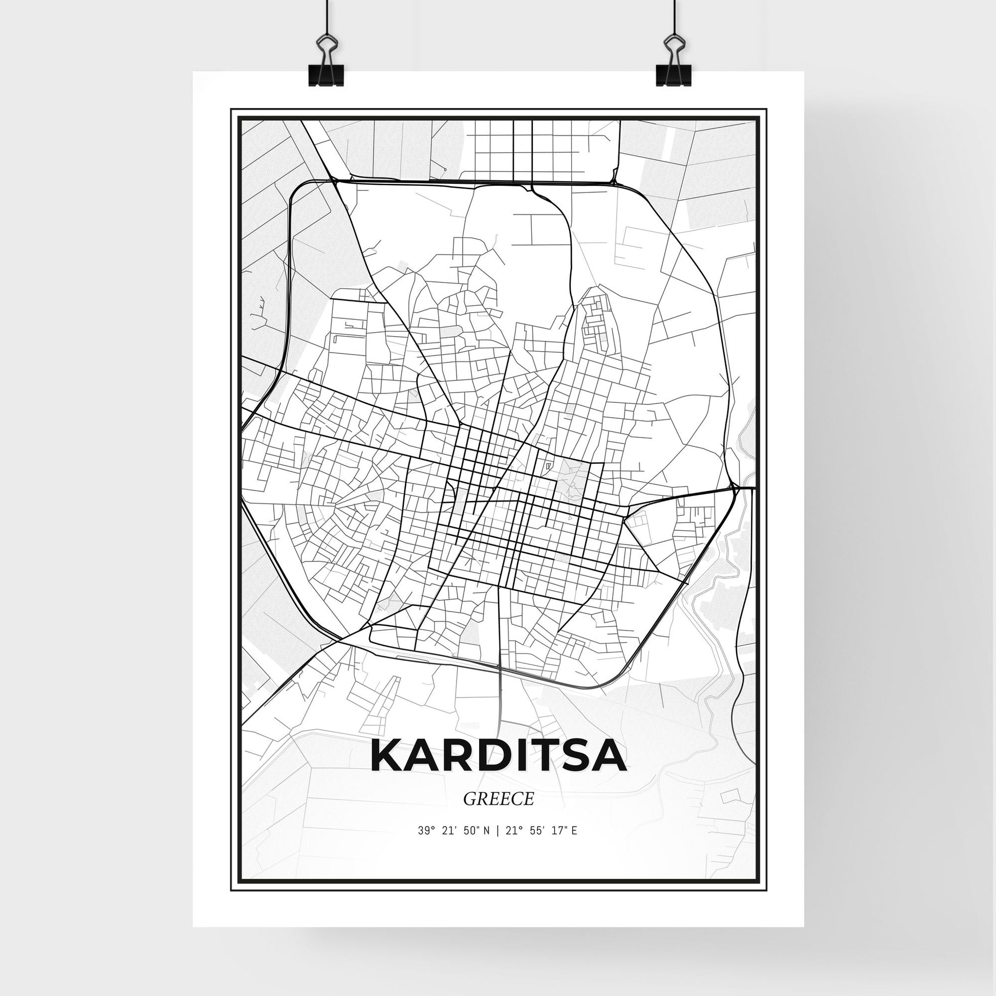 Karditsa Greece - Premium City Map Poster