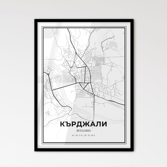 Kardzhali Bulgaria - Scandinavian Style City Map for Modern Home Decor