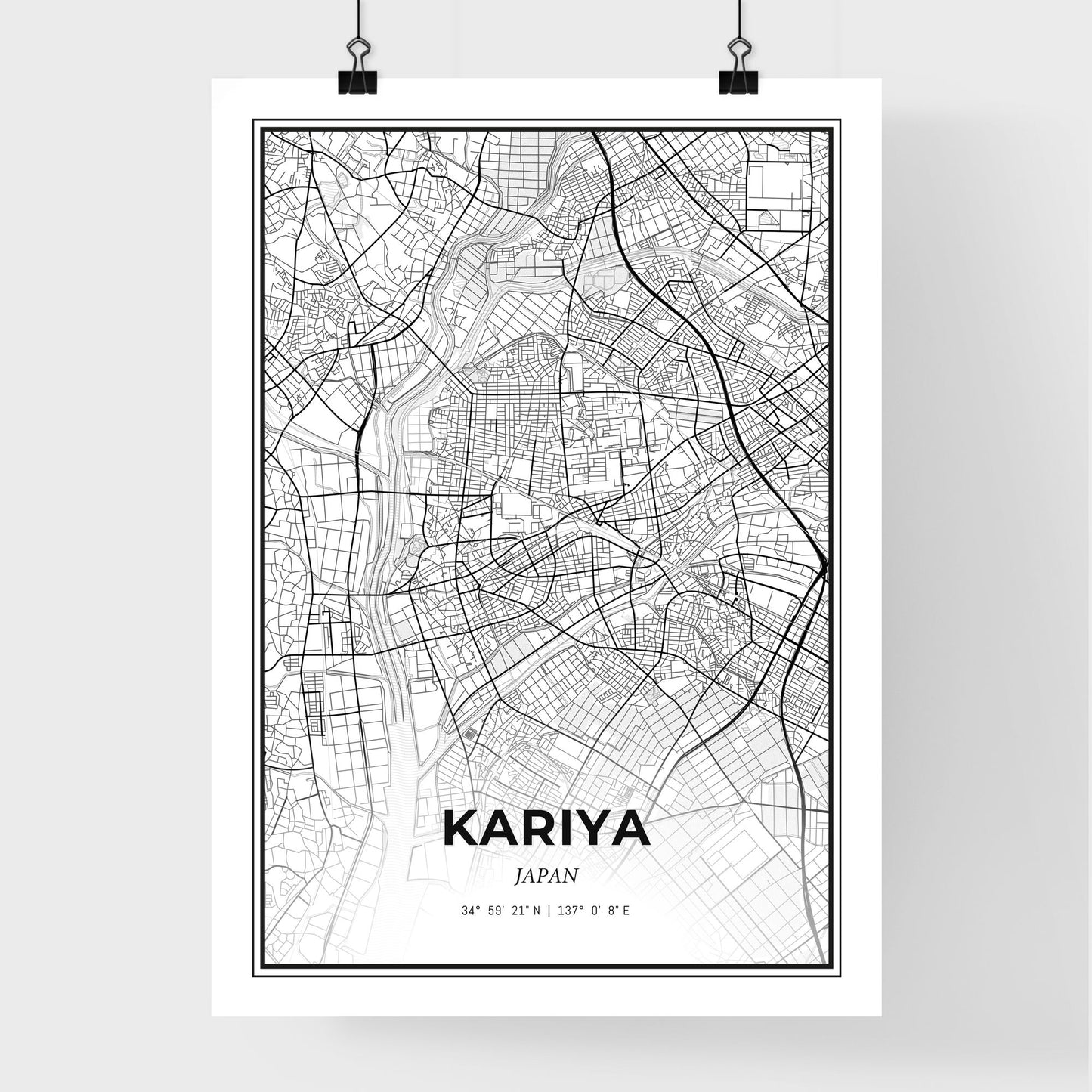 Kariya Japan - Premium City Map Poster