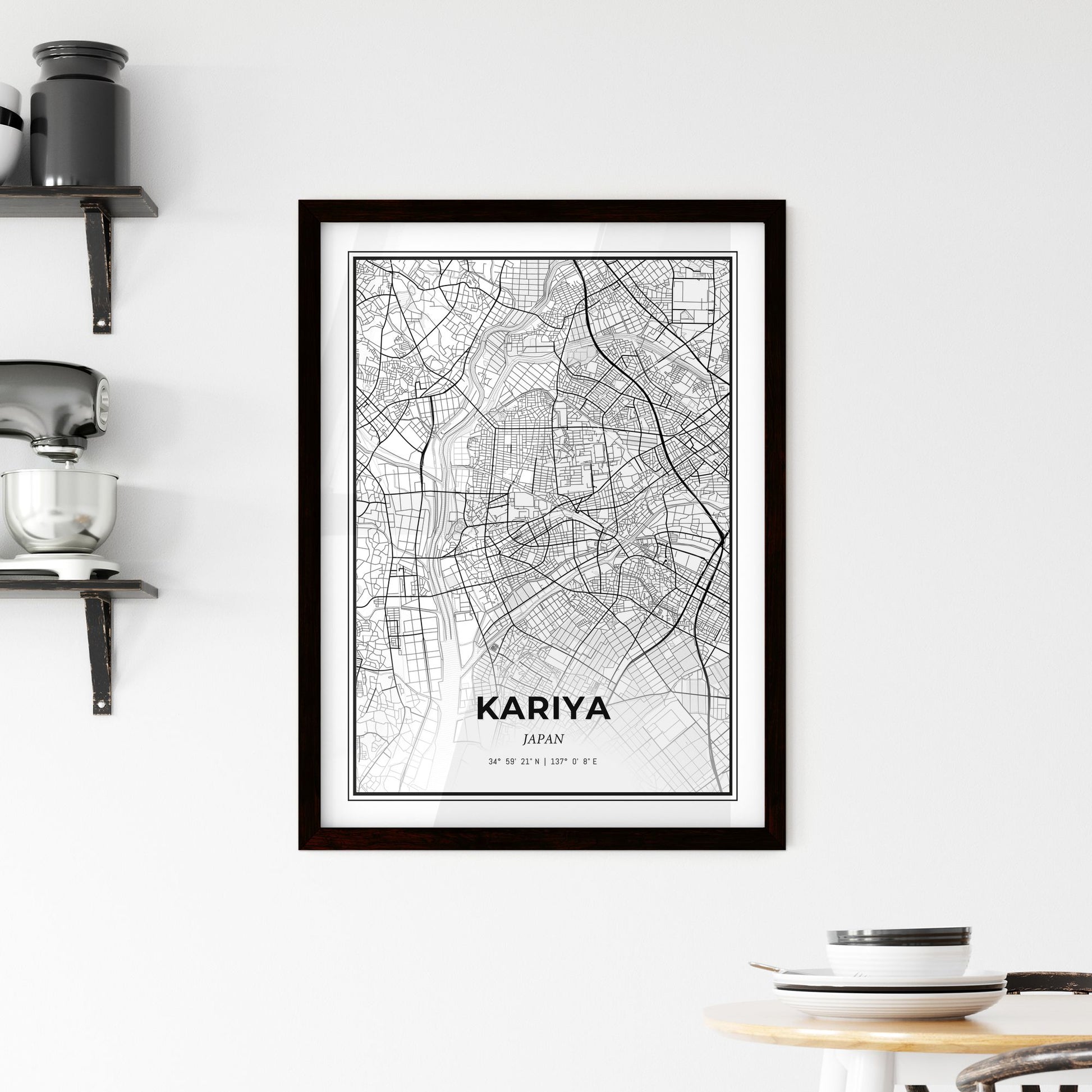 Kariya Japan - Minimal City Map