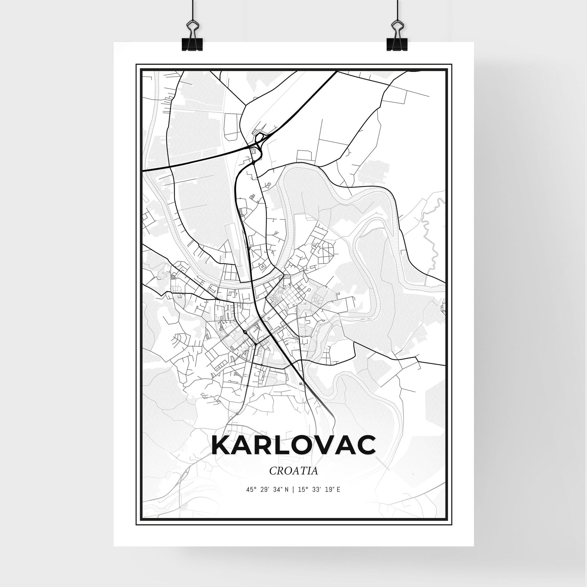 Karlovac  Croatia - Premium City Map Poster