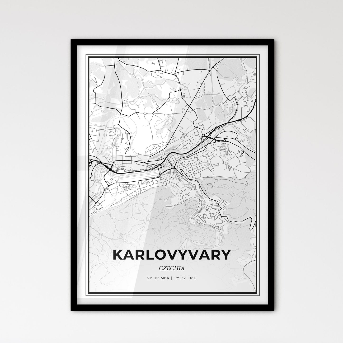  Karlovy Vary Czechia - Scandinavian Style City Map for Modern Home Decor