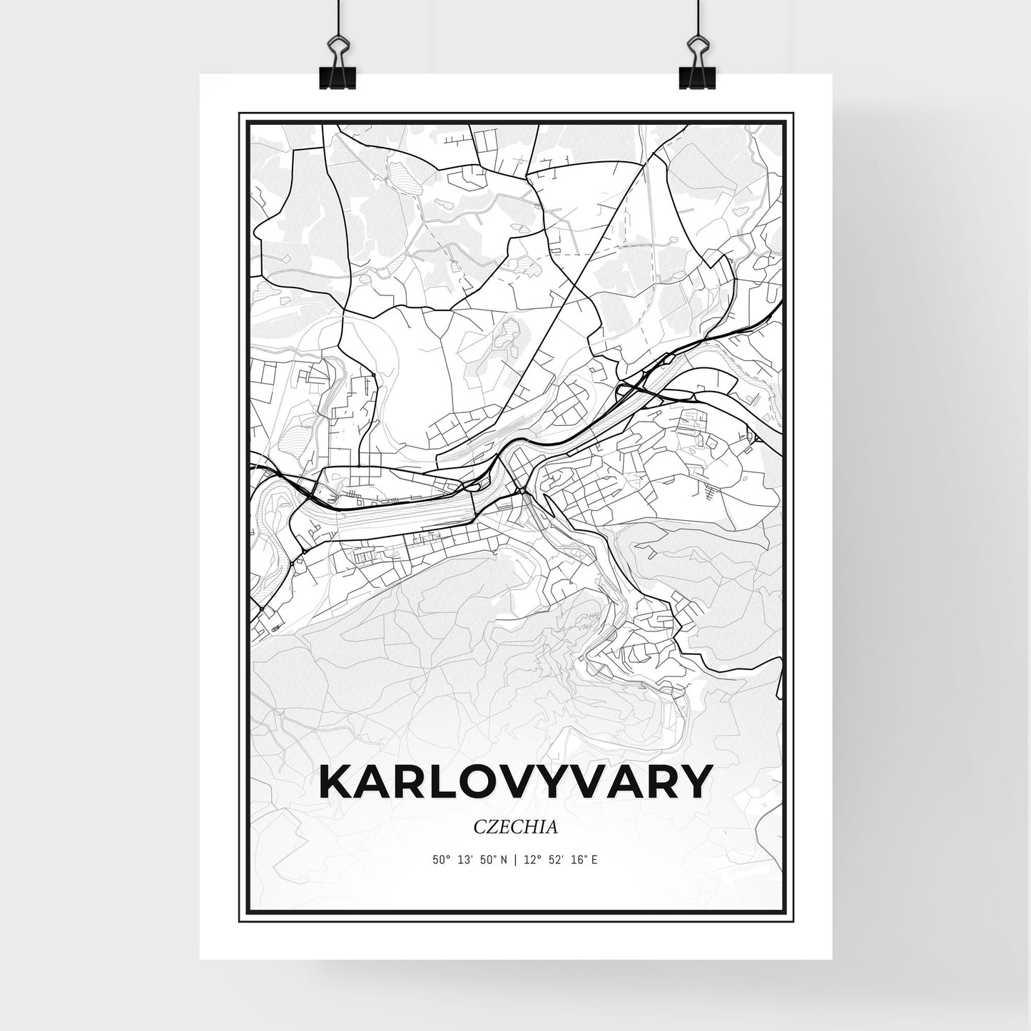  Karlovy Vary Czechia - Premium City Map Poster