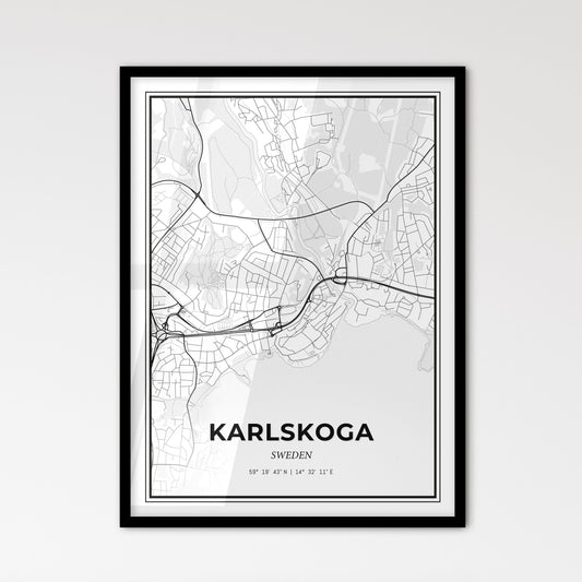 Karlskoga Sweden - Scandinavian Style City Map for Modern Home Decor