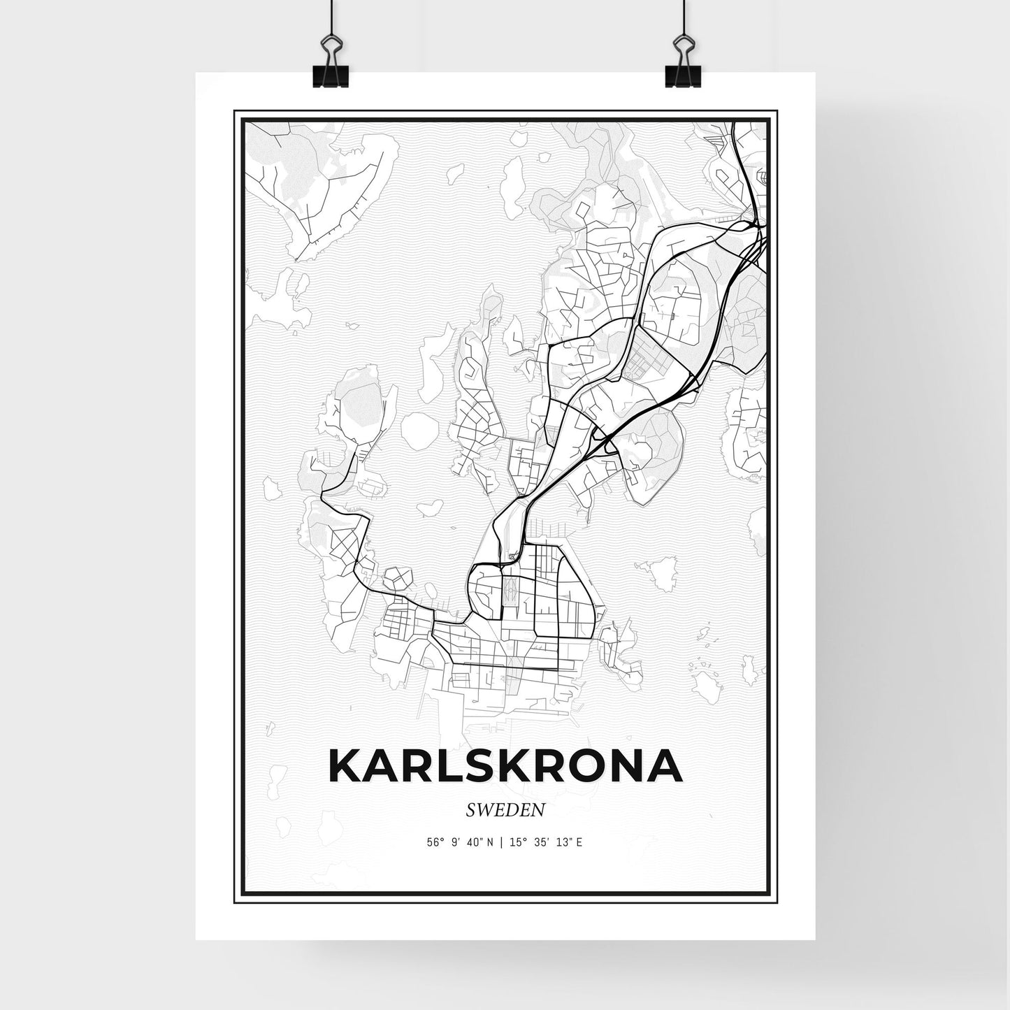 Karlskrona Sweden - Premium City Map Poster