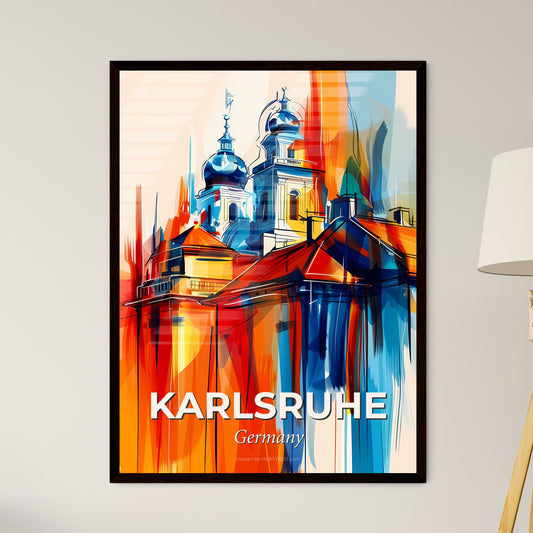 Vibrant Karlsruhe, Germany - A Painting Of A Building