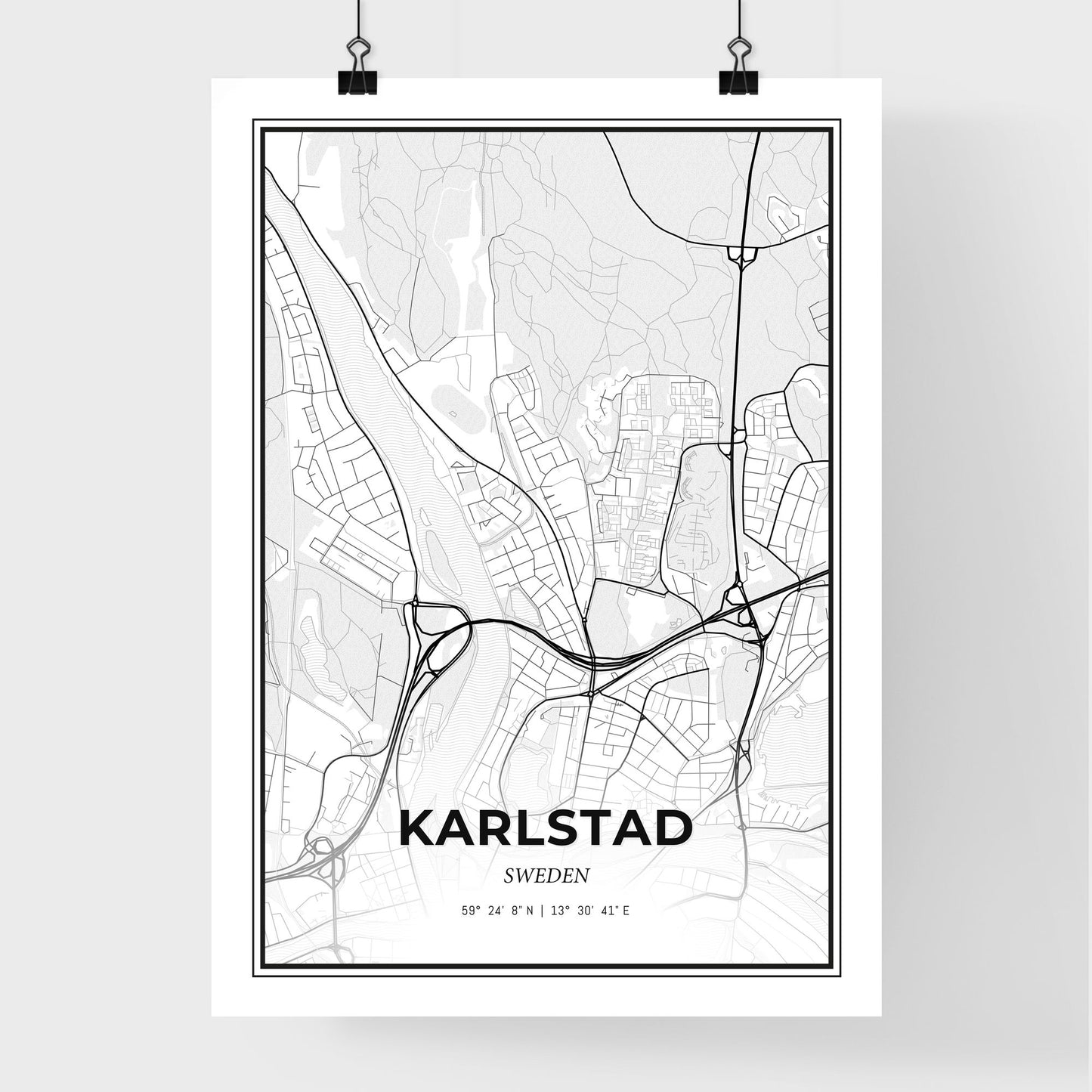 Karlstad Sweden - Premium City Map Poster