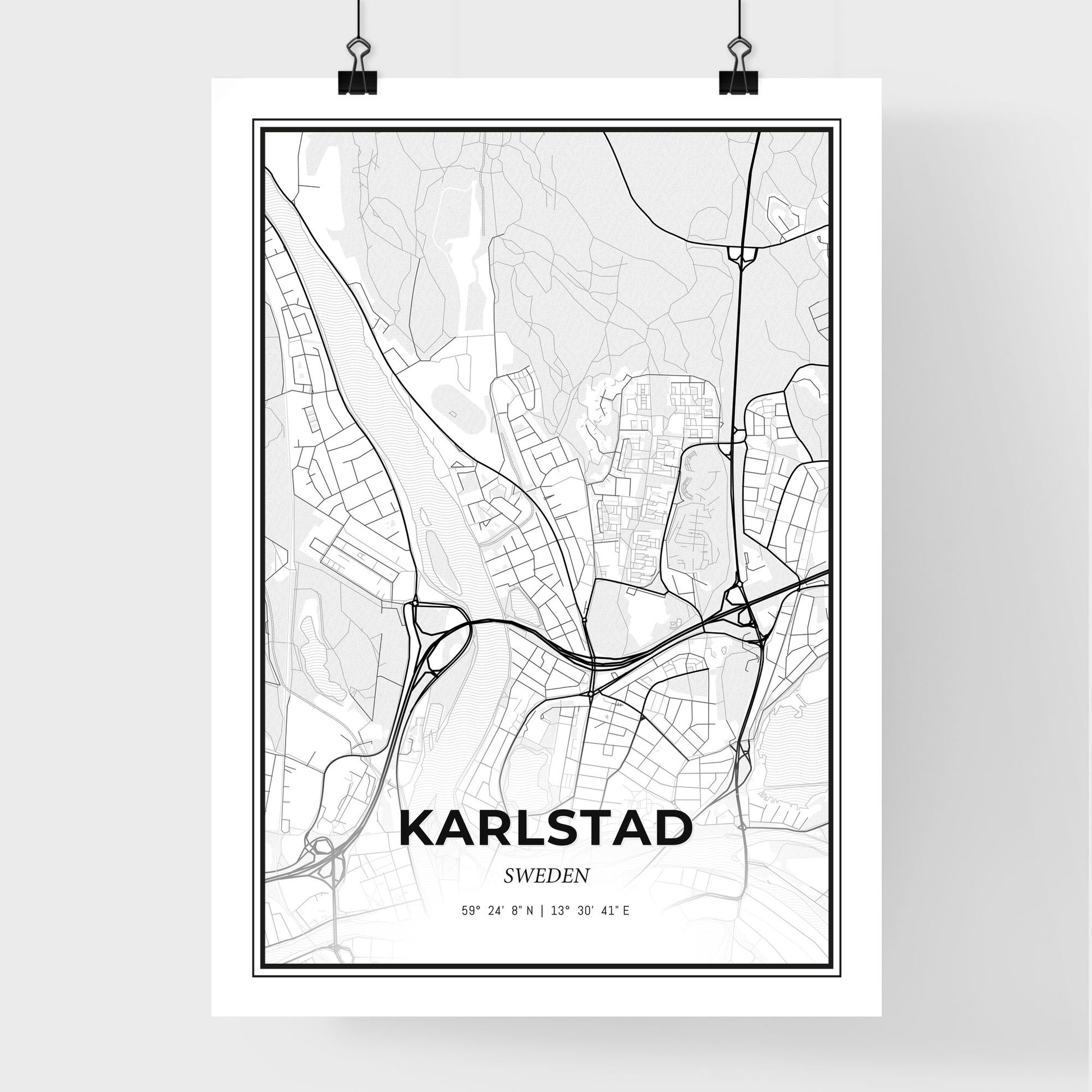 Karlstad Sweden - Premium City Map Poster