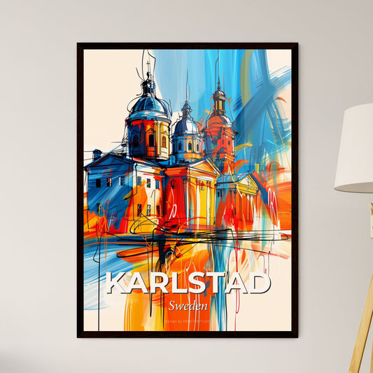 Vibrant Karlstad, Sweden - A Painting Of A Building