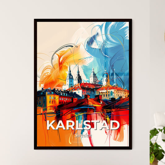 Vibrant Karlstad, Sweden - A Colorful Painting Of A City