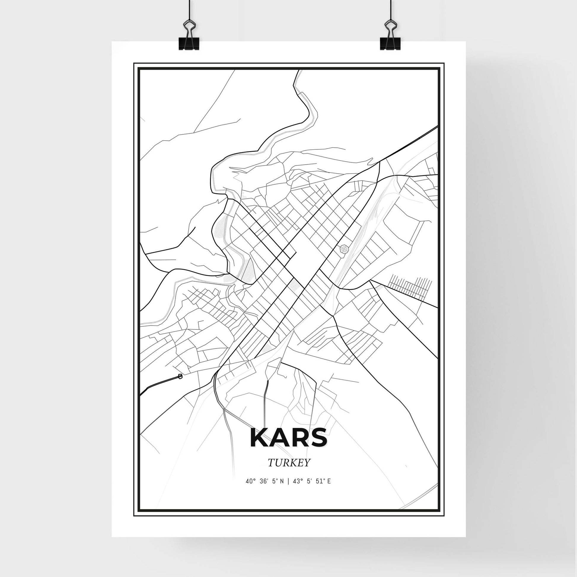 Kars Turkey - Premium City Map Poster