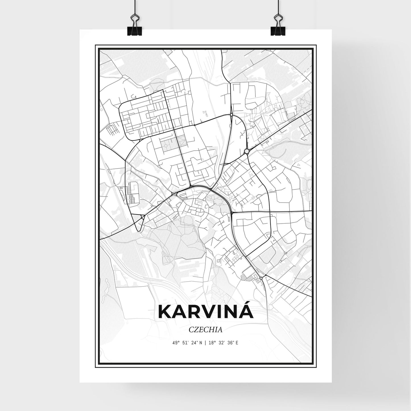  Karviná Czechia - Premium City Map Poster