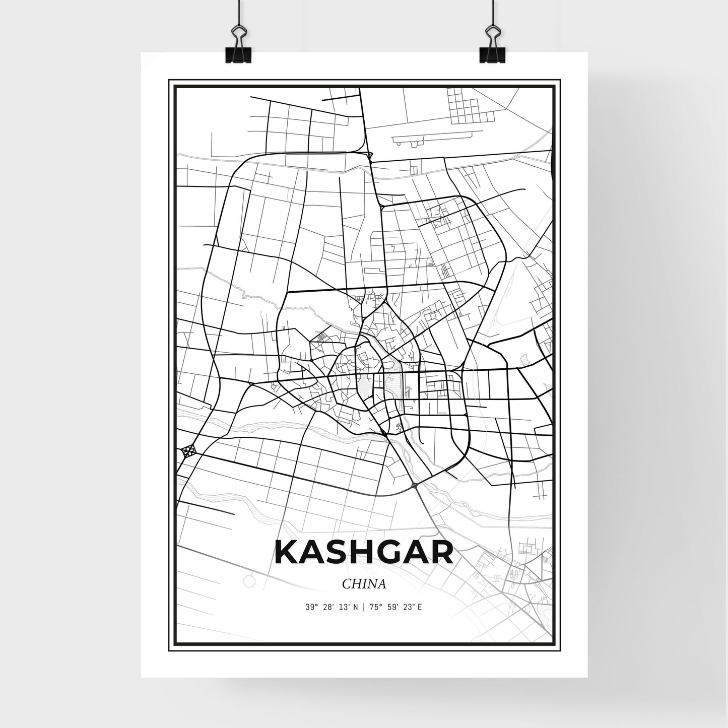 Kashgar China - Premium City Map Poster