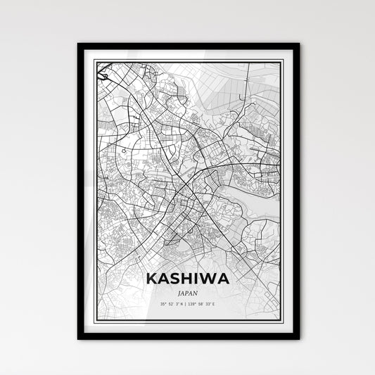 Kashiwa Japan - Scandinavian Style City Map for Modern Home Decor