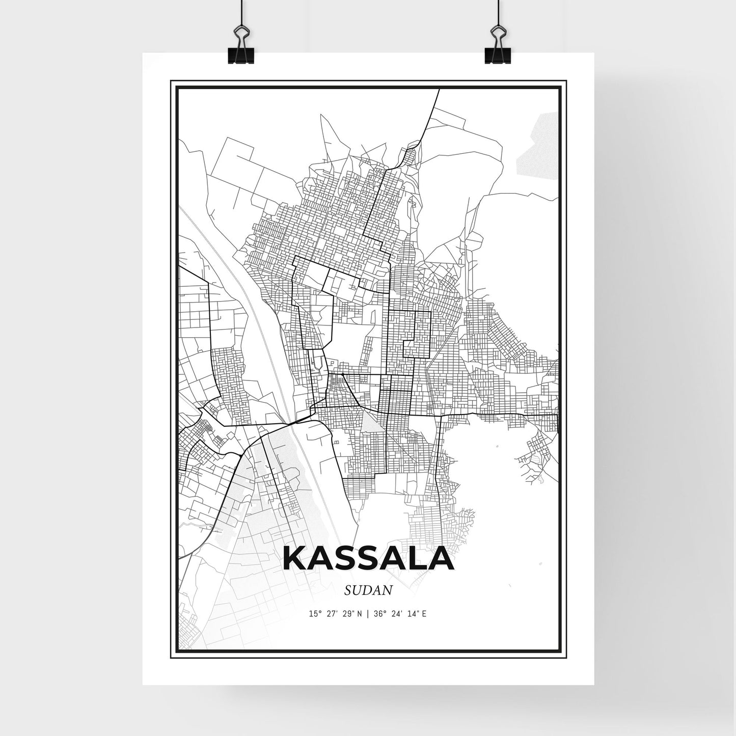 Kassala Sudan - Premium City Map Poster