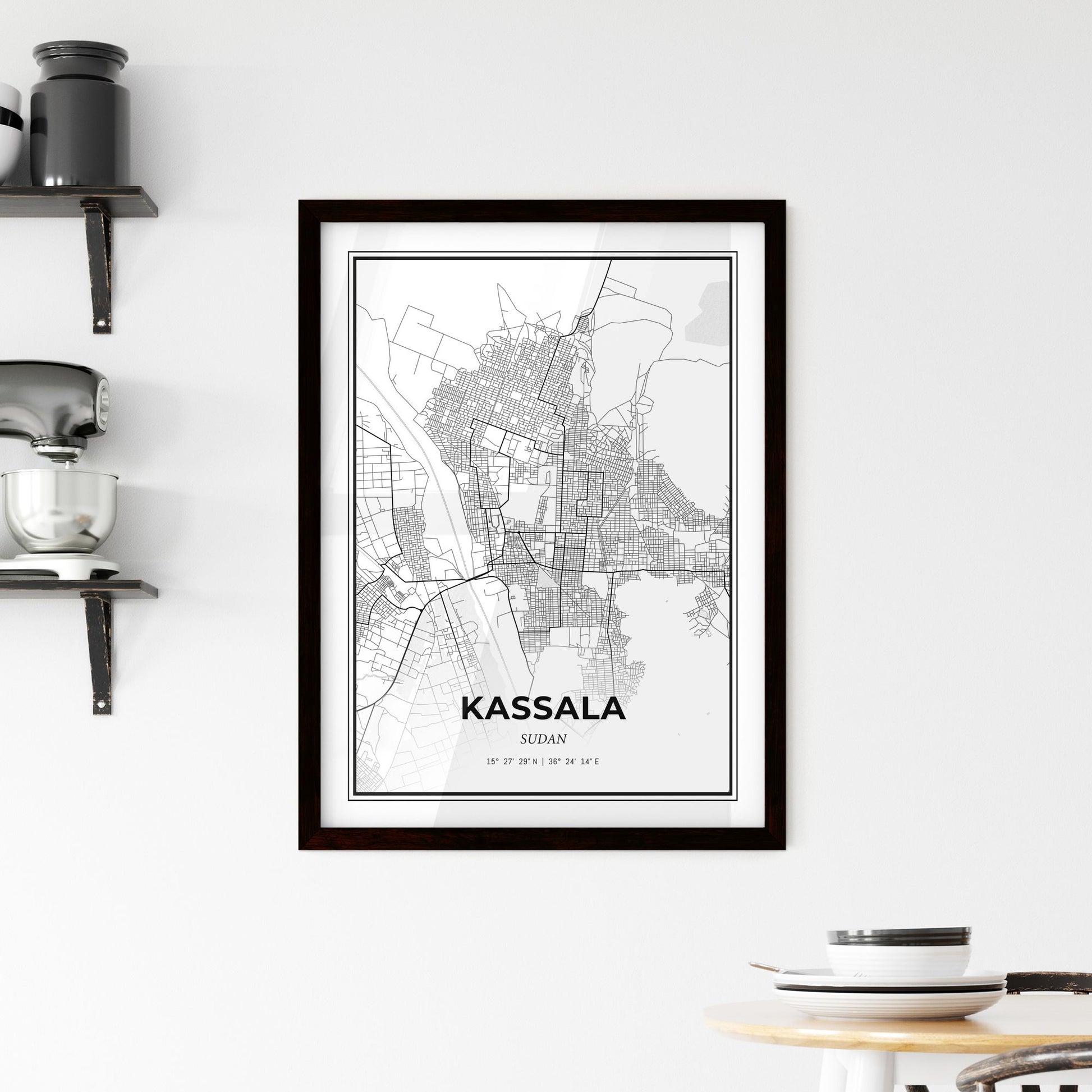 Kassala Sudan - Minimal City Map