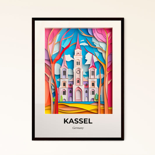 Vivid Kassel, Germany - a paper cut of a church in a forest