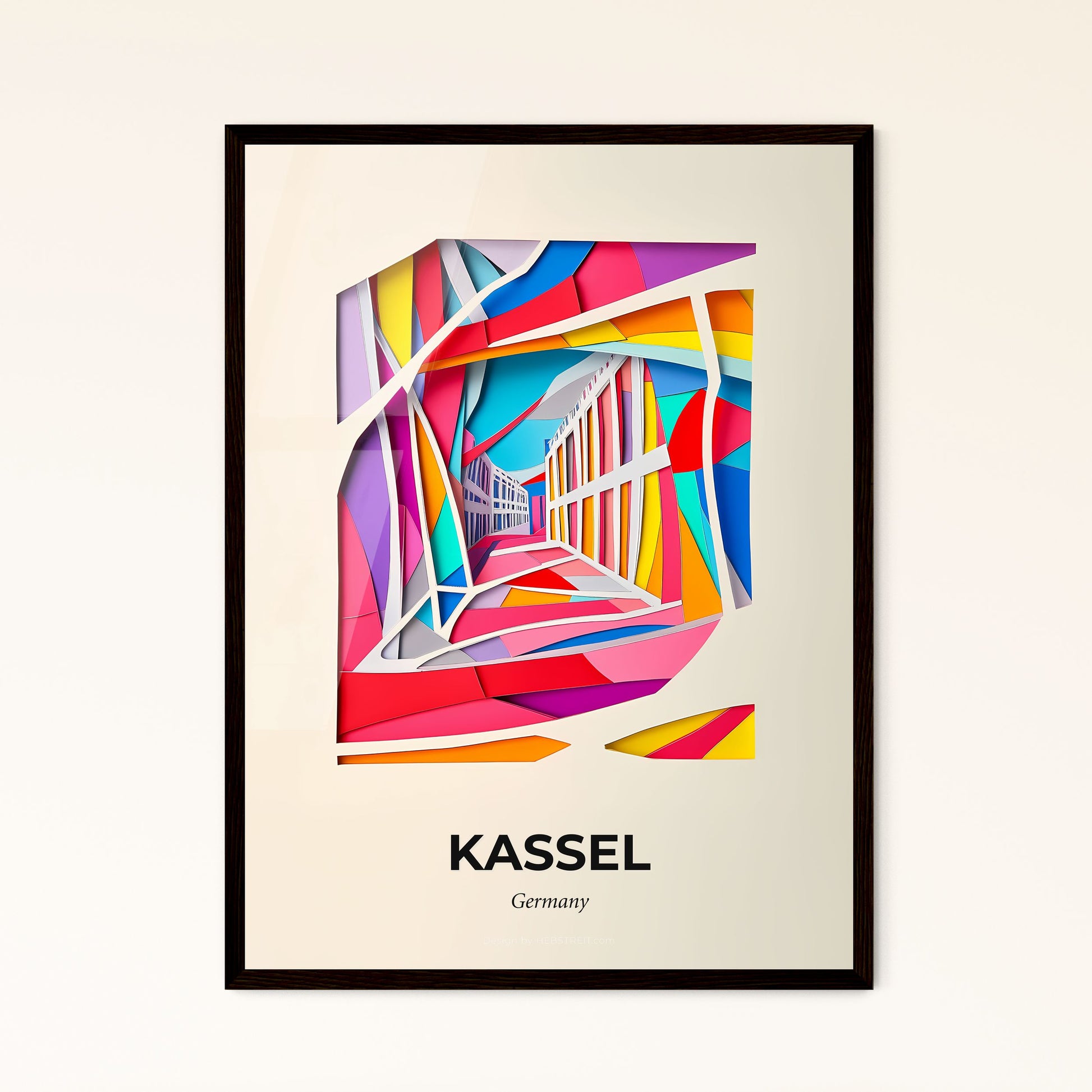 Vivid Kassel, Germany - a colorful paper cut of a building