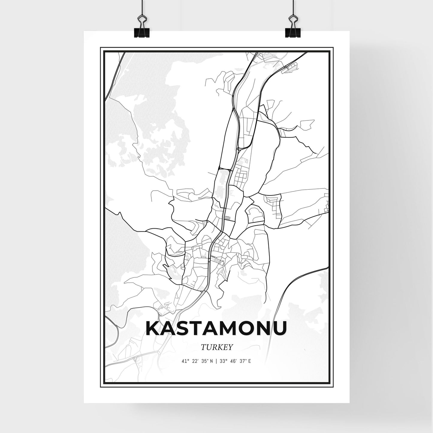 Kastamonu Turkey - Premium City Map Poster