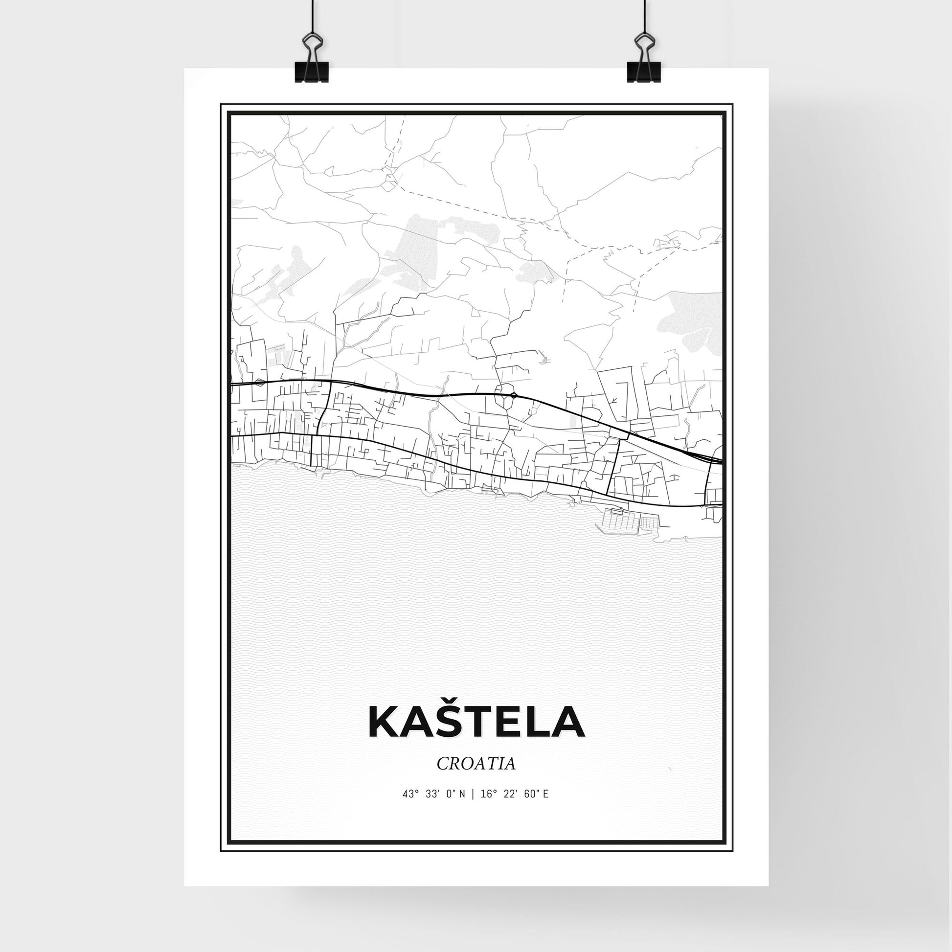 Kaštela Croatia - Premium City Map Poster