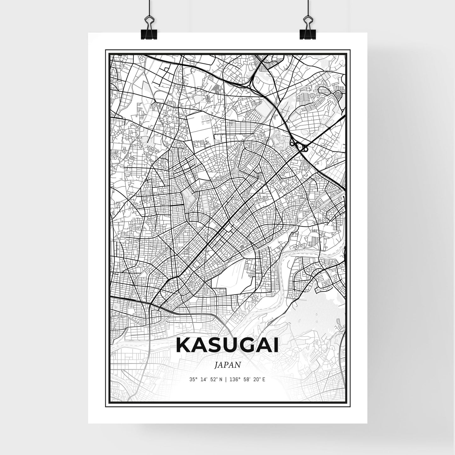 Kasugai Japan - Premium City Map Poster