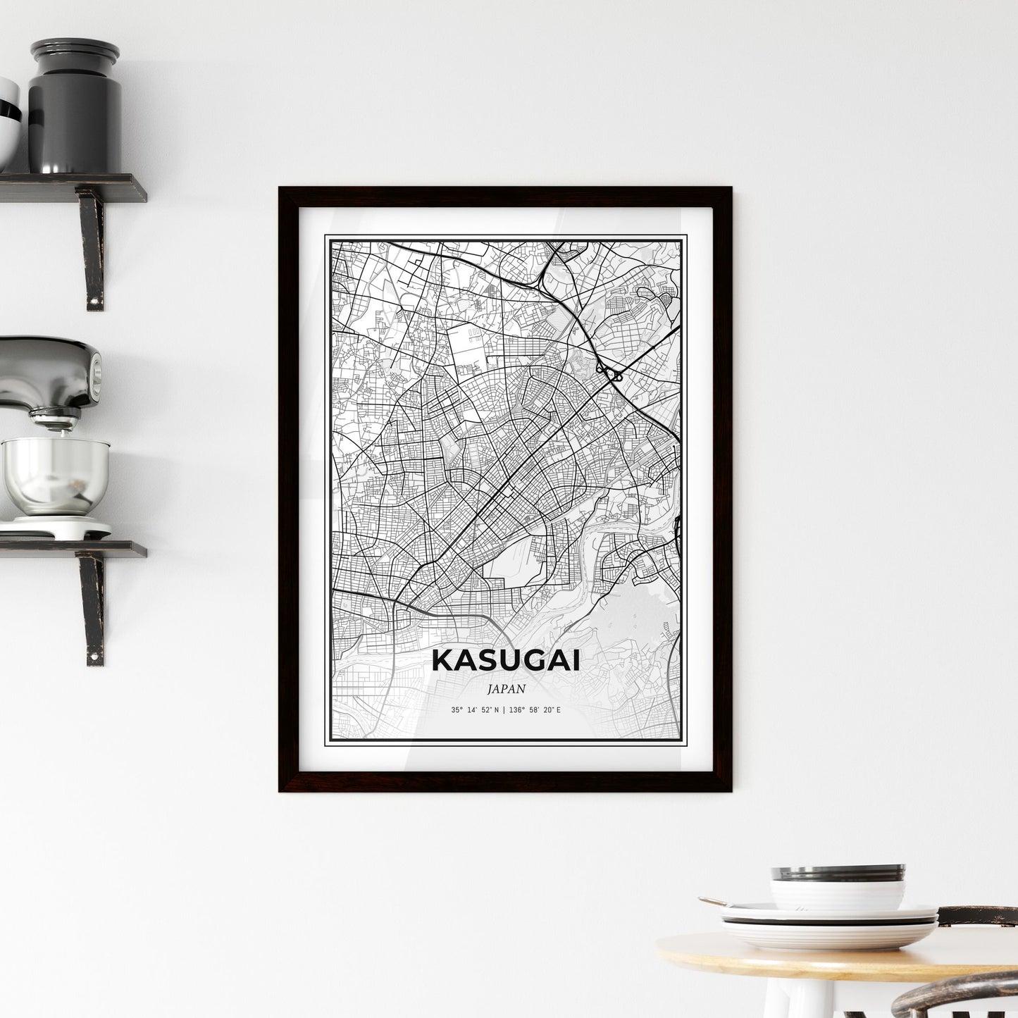 Kasugai Japan - Minimal City Map