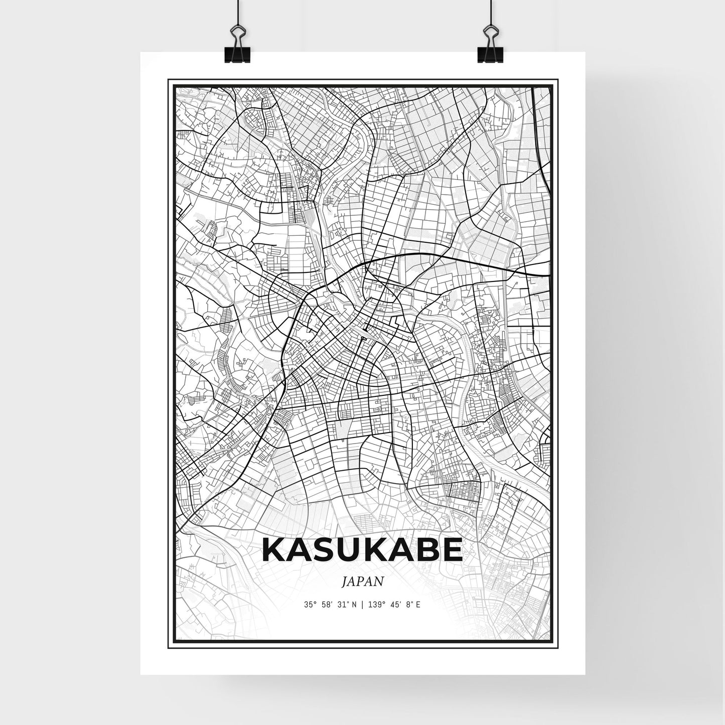 Kasukabe Japan - Premium City Map Poster