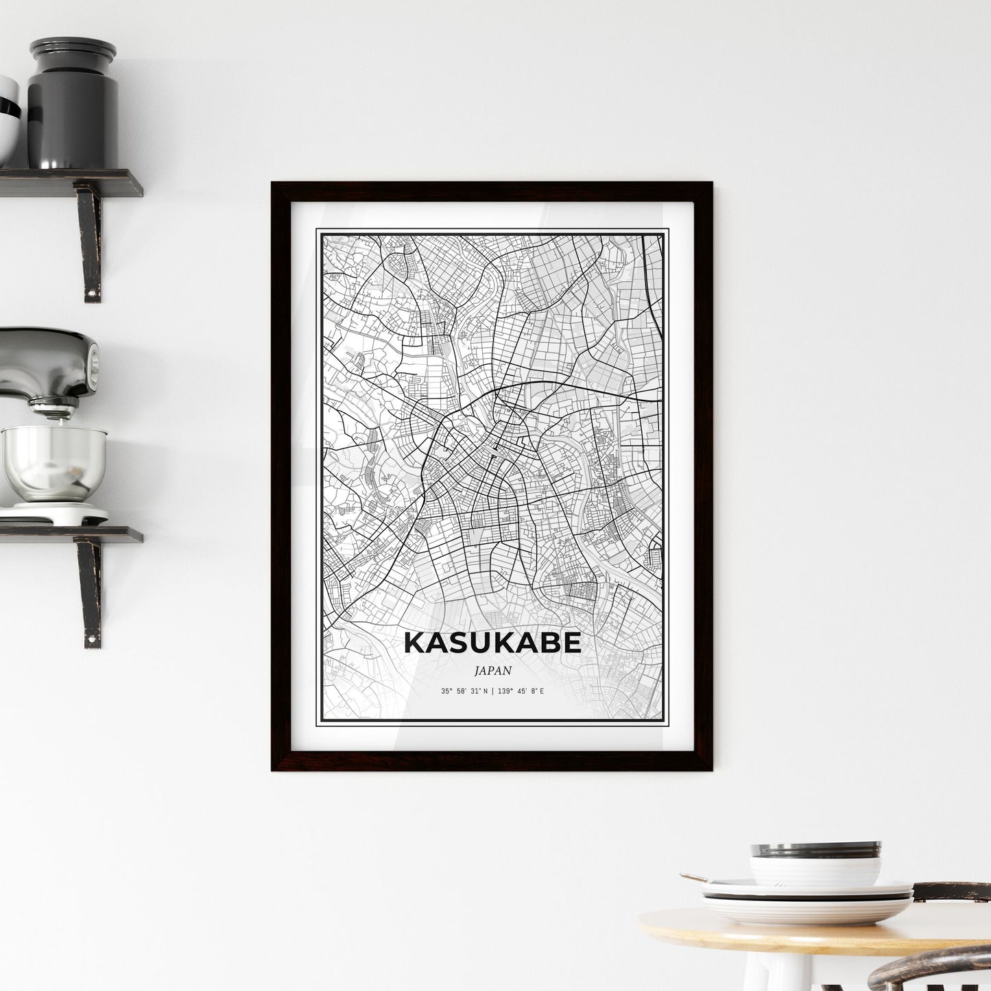 Kasukabe Japan - Minimal City Map