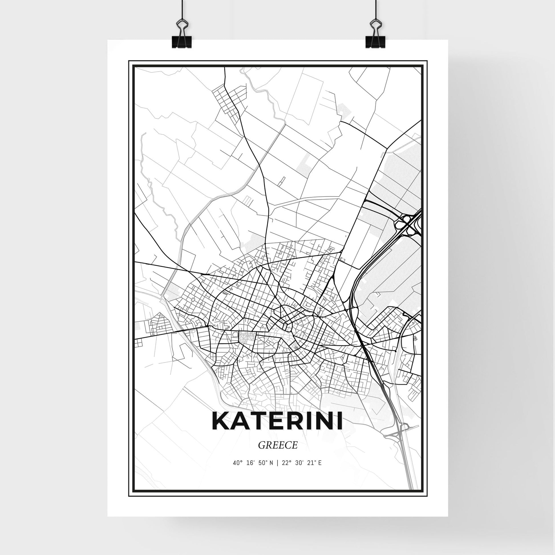 Katerini Greece - Premium City Map Poster