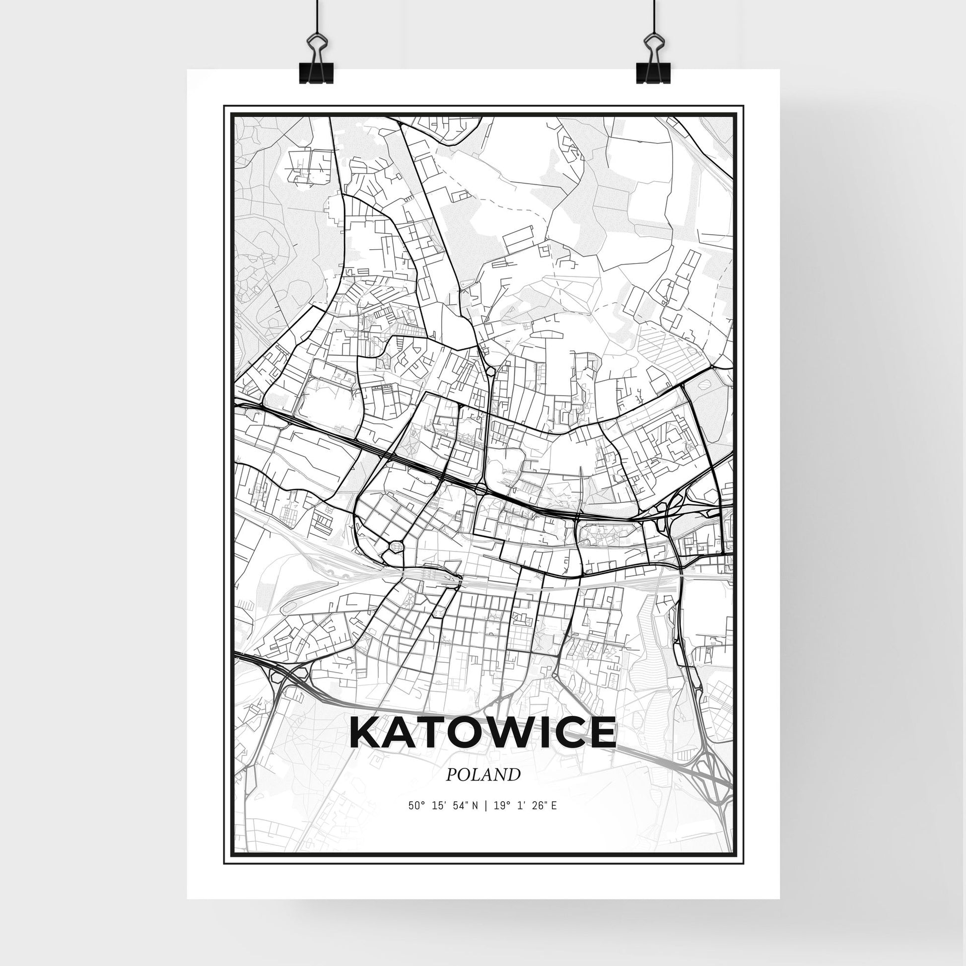 Katowice Poland - Premium City Map Poster