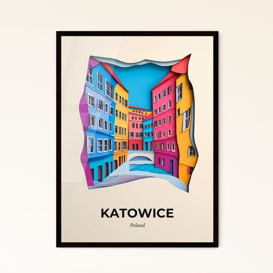 Vivid Katowice, Poland - a colorful city with a bridge