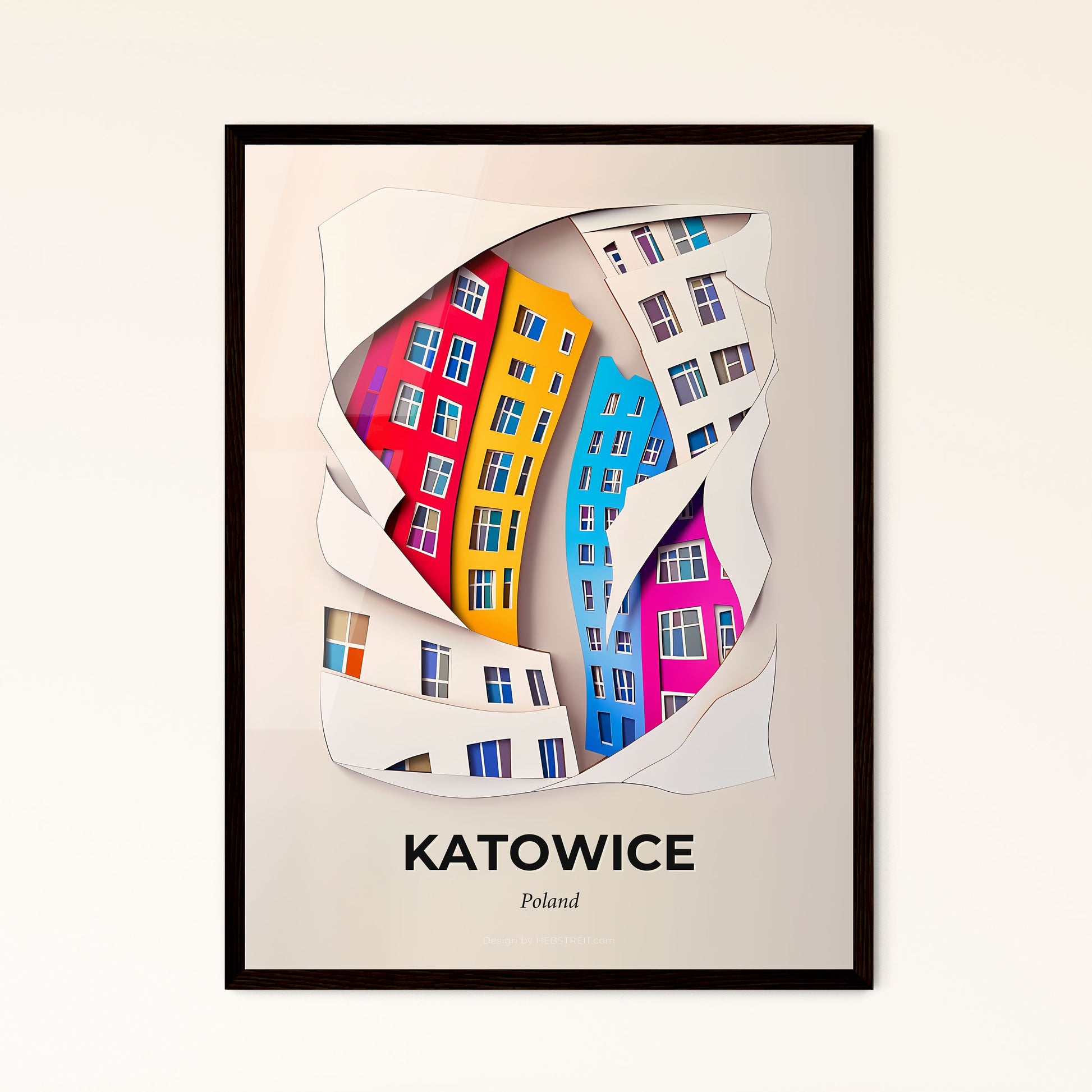 Vivid Katowice, Poland - a cut out of paper with a building in the middle