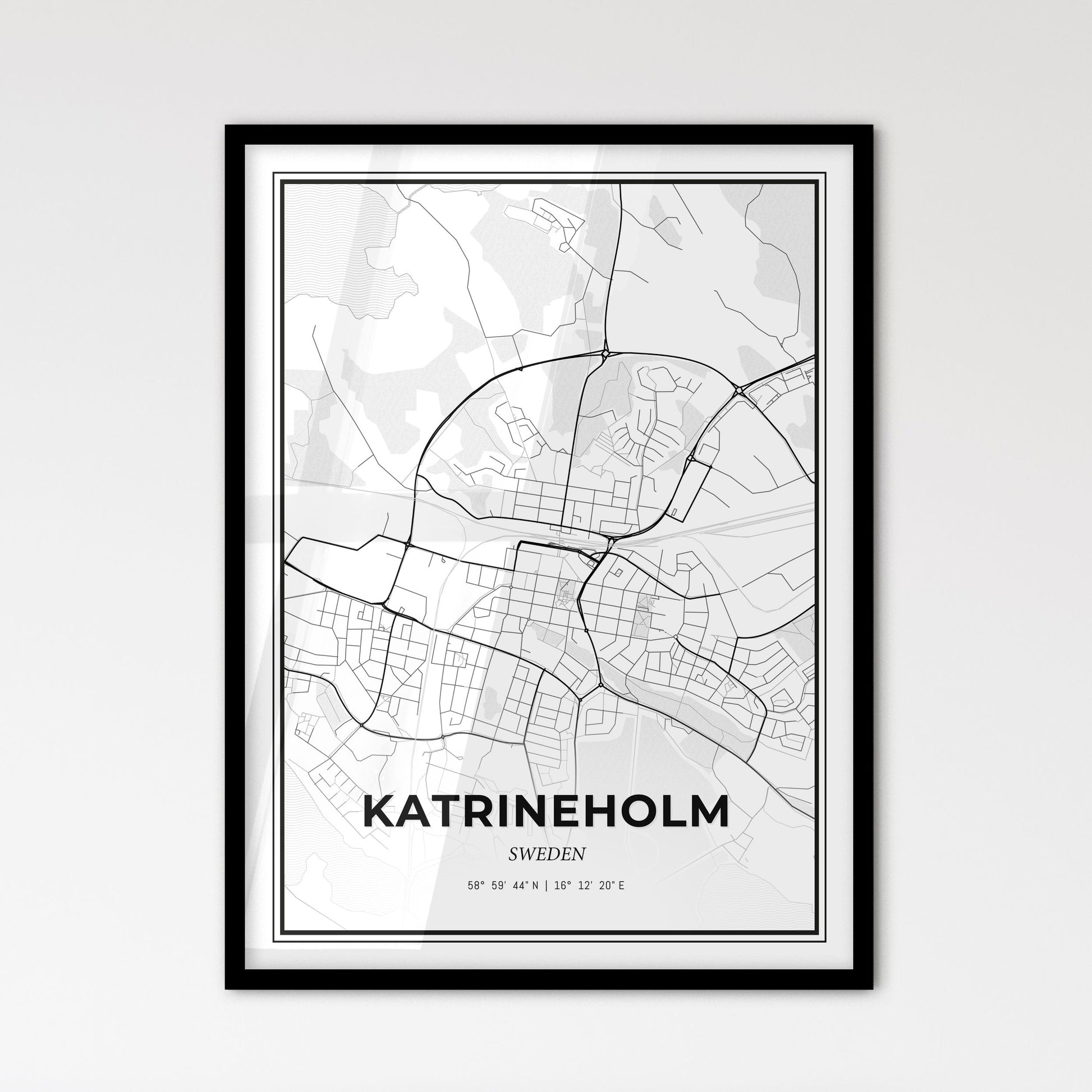 Katrineholm Sweden - Scandinavian Style City Map for Modern Home Decor