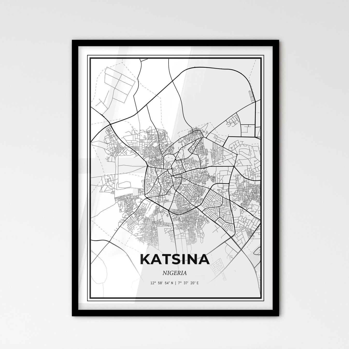 Katsina Nigeria - Scandinavian Style City Map for Modern Home Decor