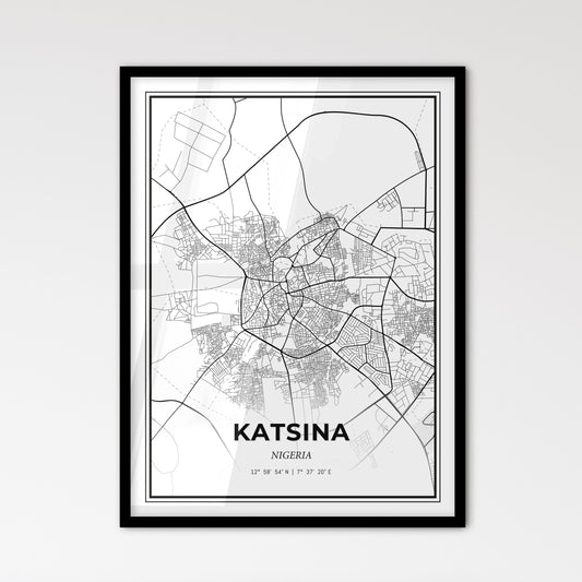 Katsina Nigeria - Scandinavian Style City Map for Modern Home Decor