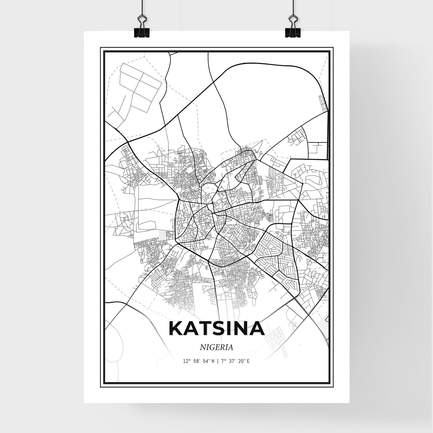 Katsina Nigeria - Premium City Map Poster