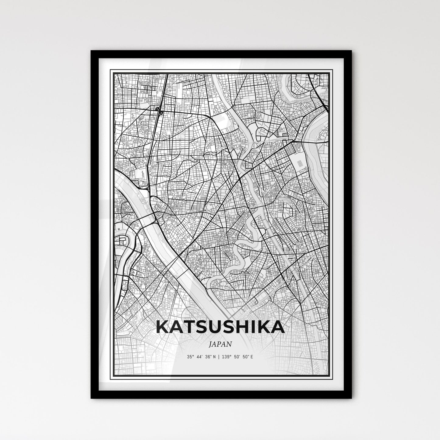 Katsushika Japan - Scandinavian Style City Map for Modern Home Decor