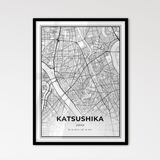 Katsushika Japan - Scandinavian Style City Map for Modern Home Decor