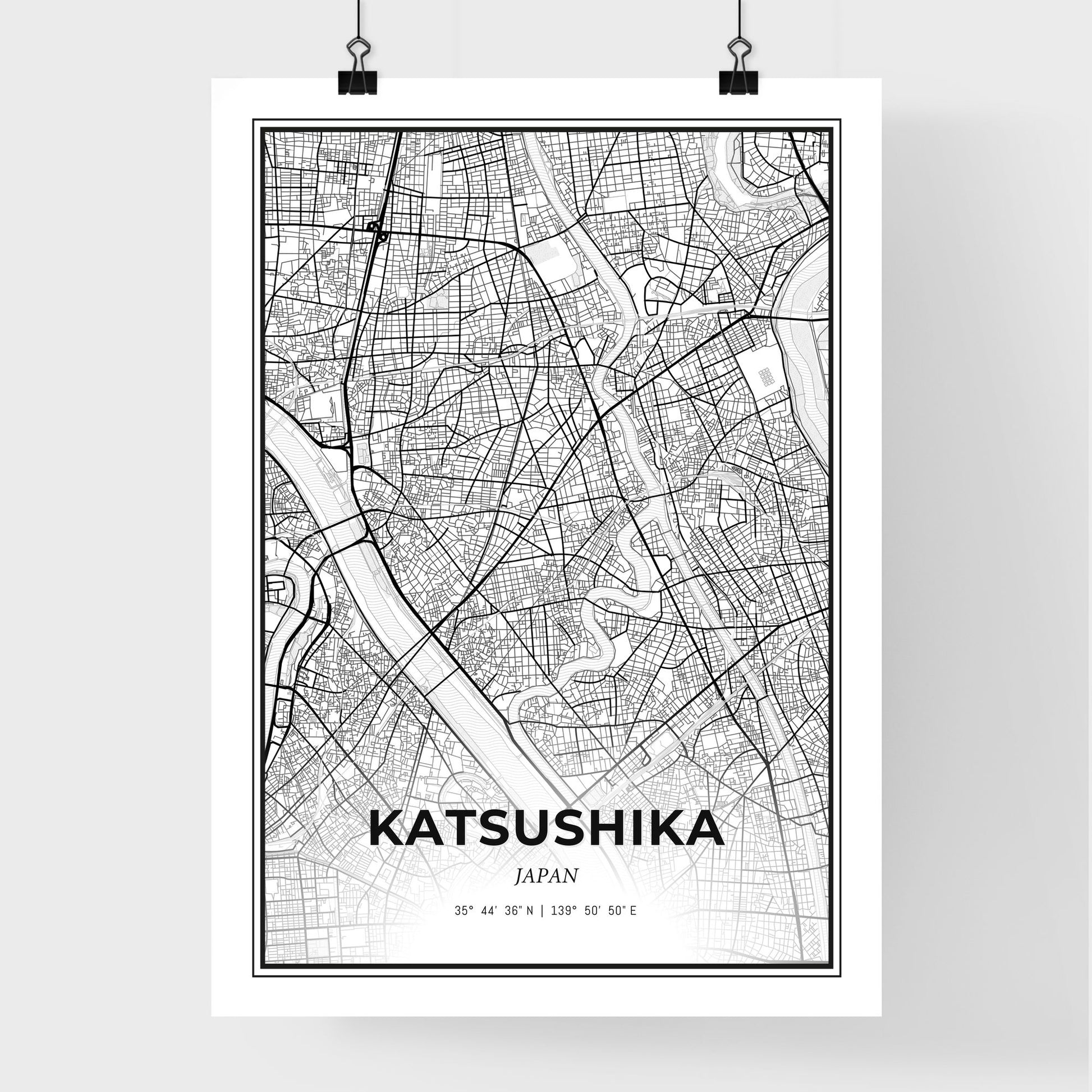 Katsushika Japan - Premium City Map Poster