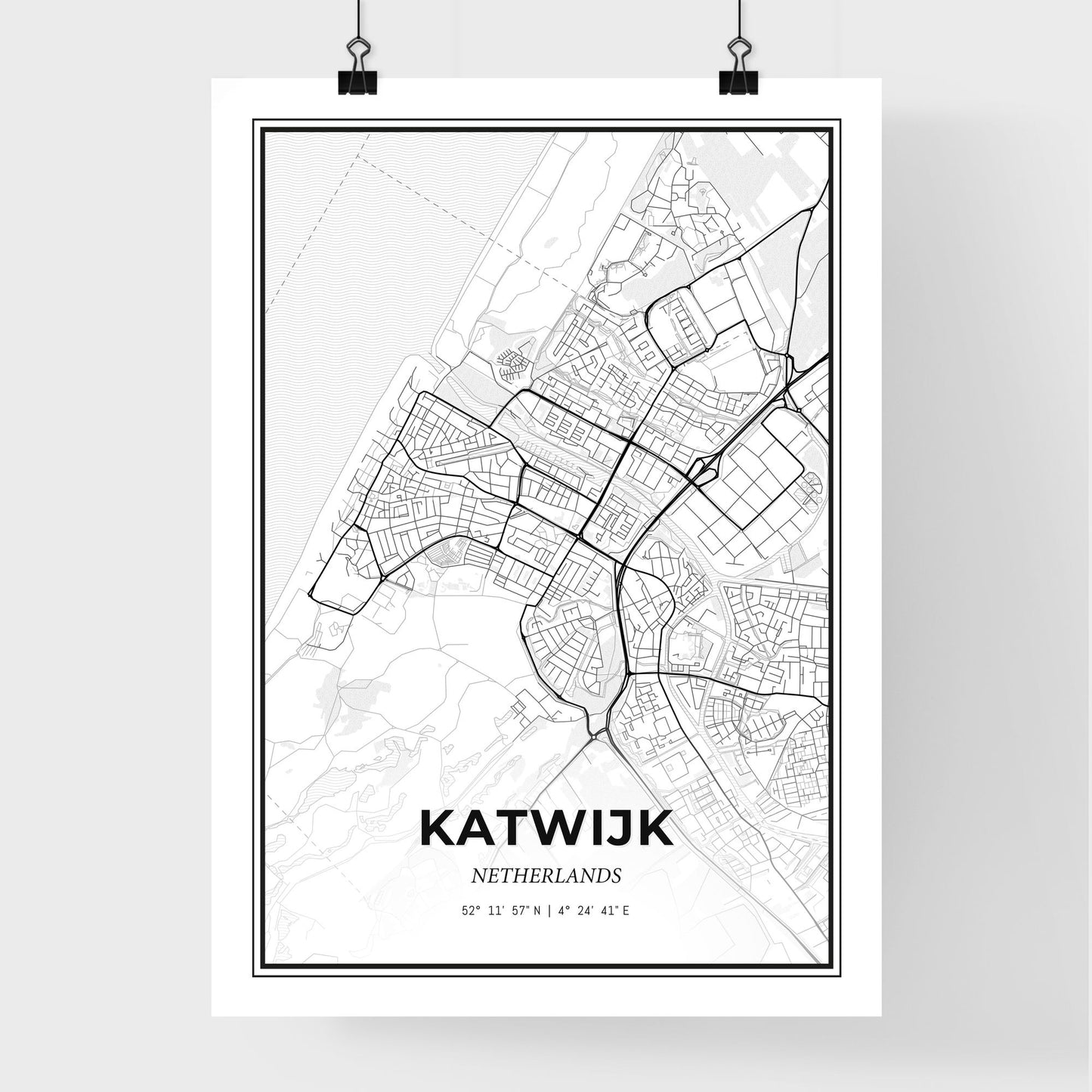  Katwijk Netherlands - Premium City Map Poster