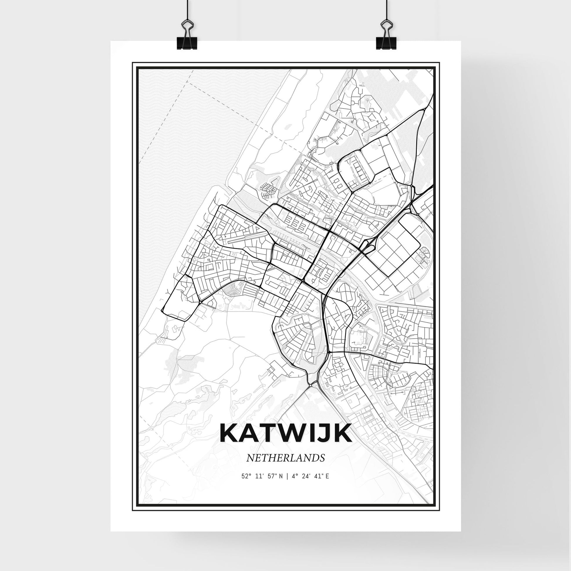  Katwijk Netherlands - Premium City Map Poster