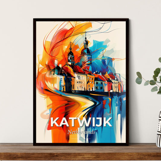 Vibrant Katwijk, Netherlands - A Painting Of A Town